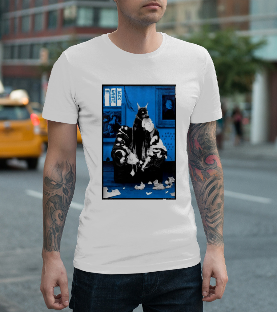 Jack White October 10 2024 Tour Poster Lodge Room Los Angeles CA With Dog T-Shirt
