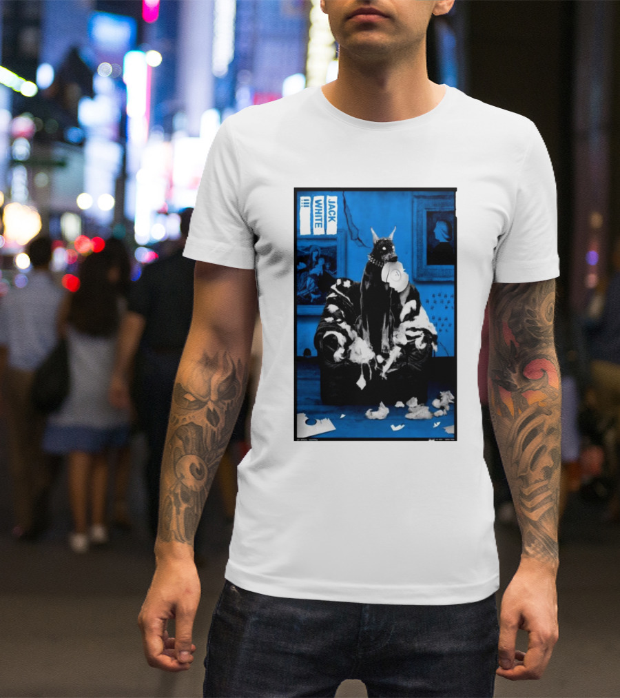 Jack White October 10 2024 Tour Poster Lodge Room Los Angeles CA With Dog T-Shirt