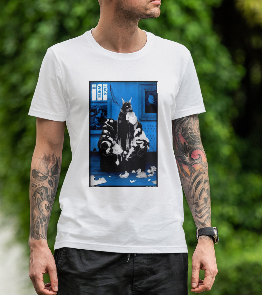 Jack White October 10 2024 Tour Poster Lodge Room Los Angeles CA With Dog T-Shirt