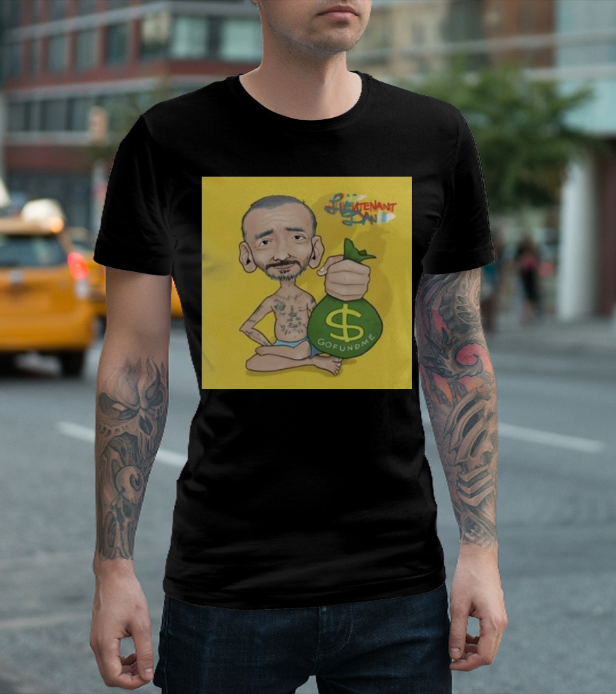 Lieutenant Dan GoFundMe Money Bag Caricature T-Shirt