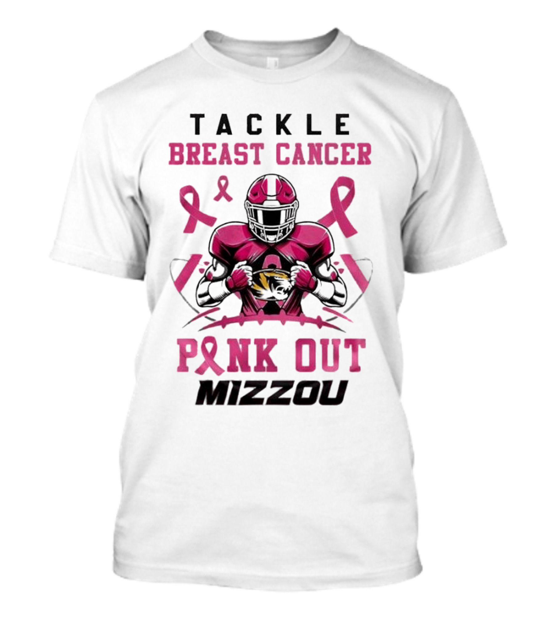 Tackle Breast Cancer Pink Out Mizzou 2024 Missouri Tigers T-Shirt