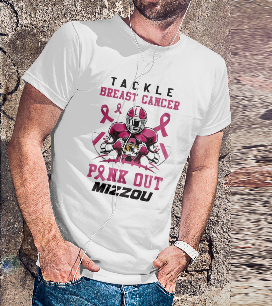Tackle Breast Cancer Pink Out Mizzou 2024 Missouri Tigers T-Shirt