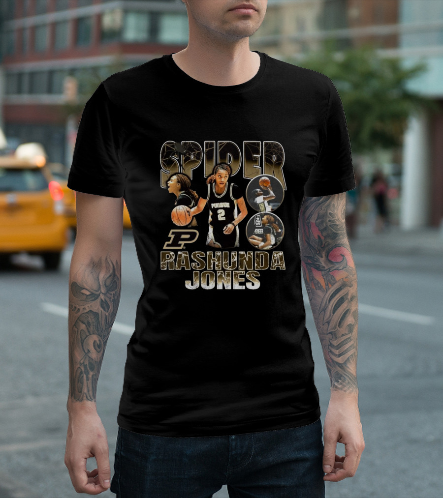 Spider Rashunda Jones Purdue Boilermakers P Basketball T-Shirt