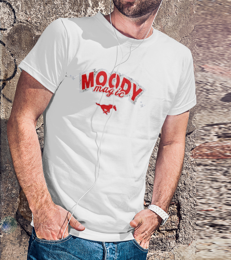 SMU Mustangs Volleyball Moody Magic Red Mustang T-Shirt