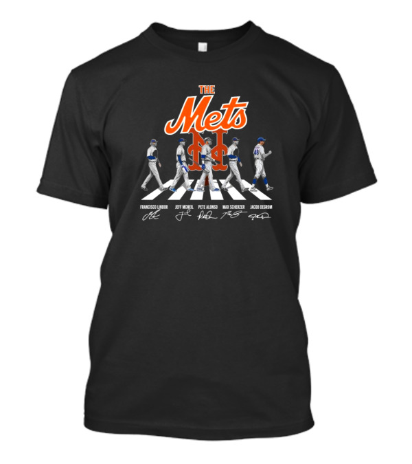 The New York Mets Francisco Lindor Jeff McNeil Pete Alonso Max Scherzer Jacob Degrom Walking T-Shirt