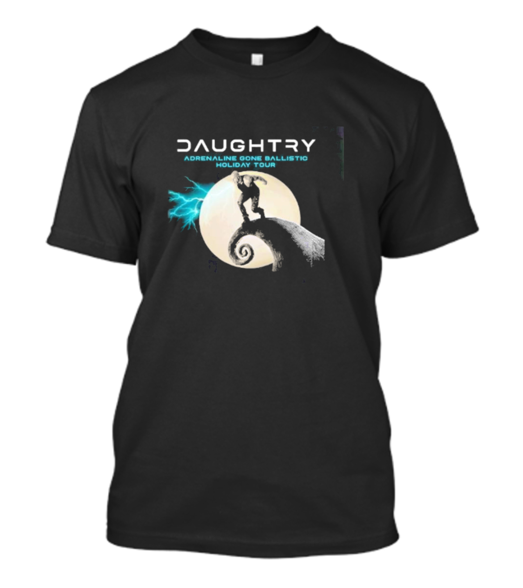 Daughtry Adrenaline Gone Ballistic Holiday Tour Moonlit Spiral Figure T-Shirt