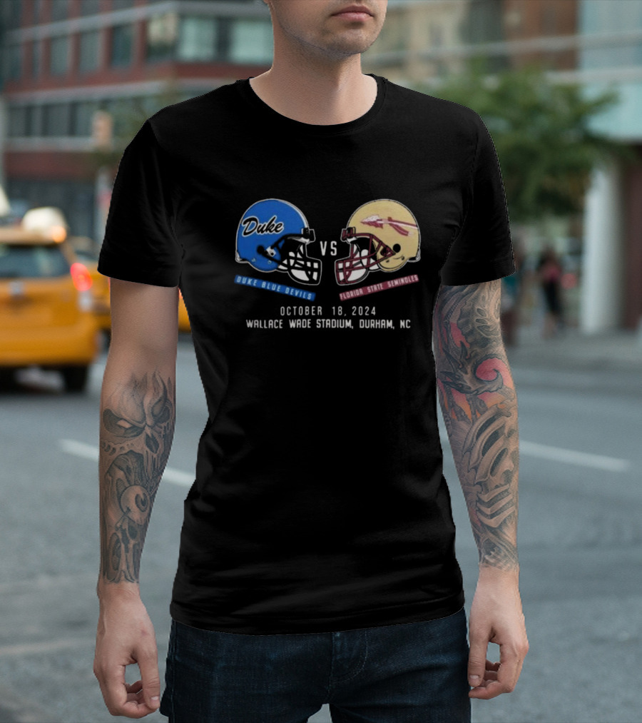 Florida State Seminoles vs Duke Blue Devils Football October 18, 2024 Wallace Wade Stadium Durham NC T-Shirt