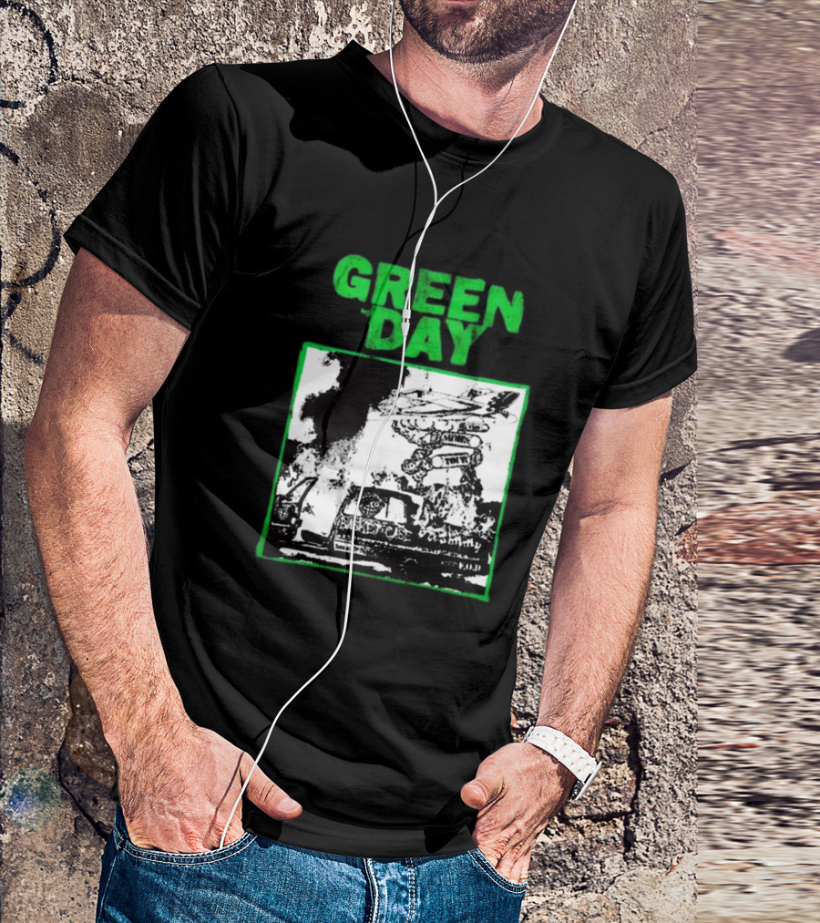 Green Day Riot 2024 Helicopter Explosion Scene T-Shirt