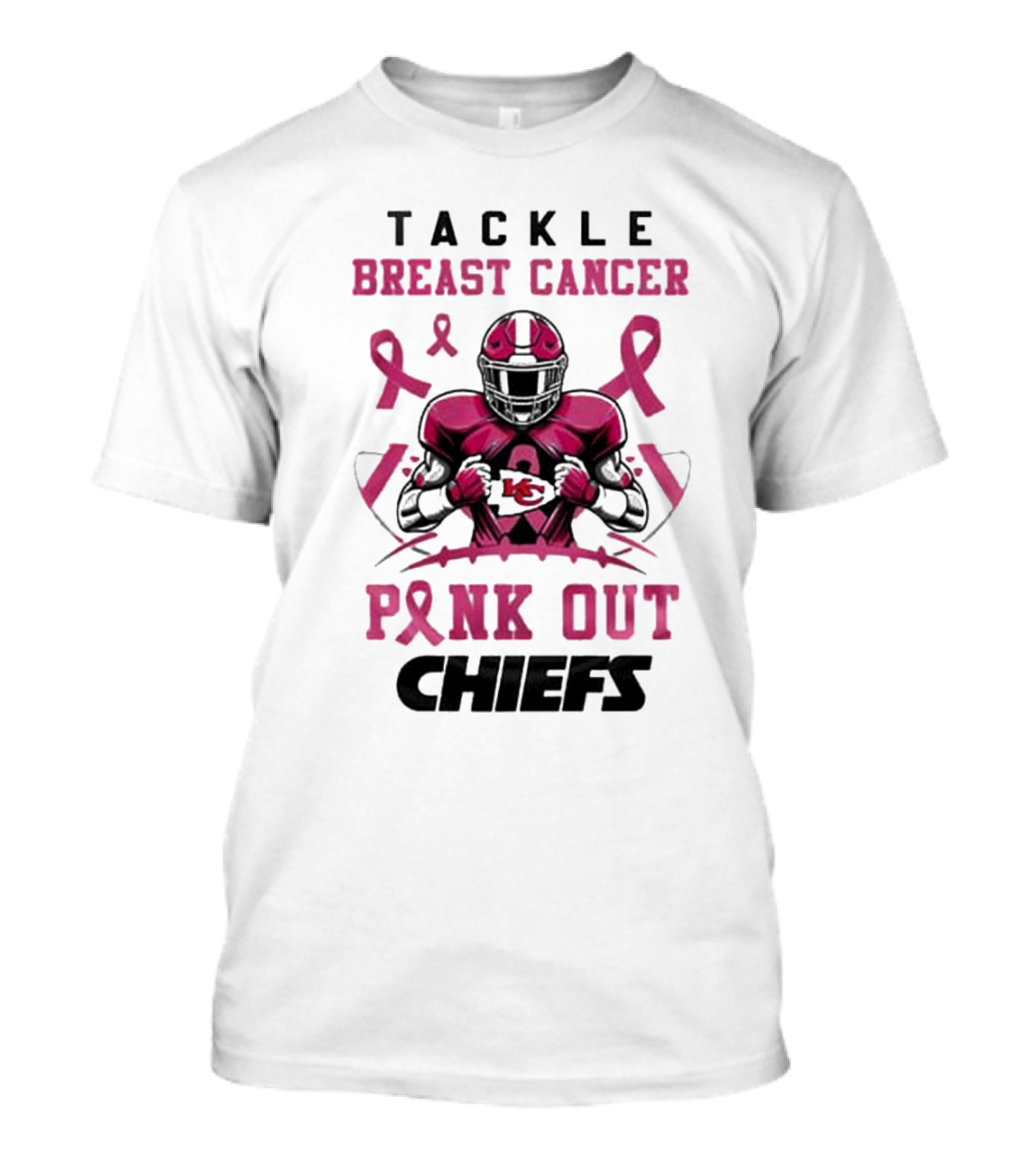 Kansas City Chiefs Tackle Breast Cancer Pink Out T-Shirt