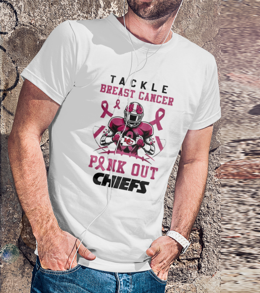 Kansas City Chiefs Tackle Breast Cancer Pink Out T-Shirt