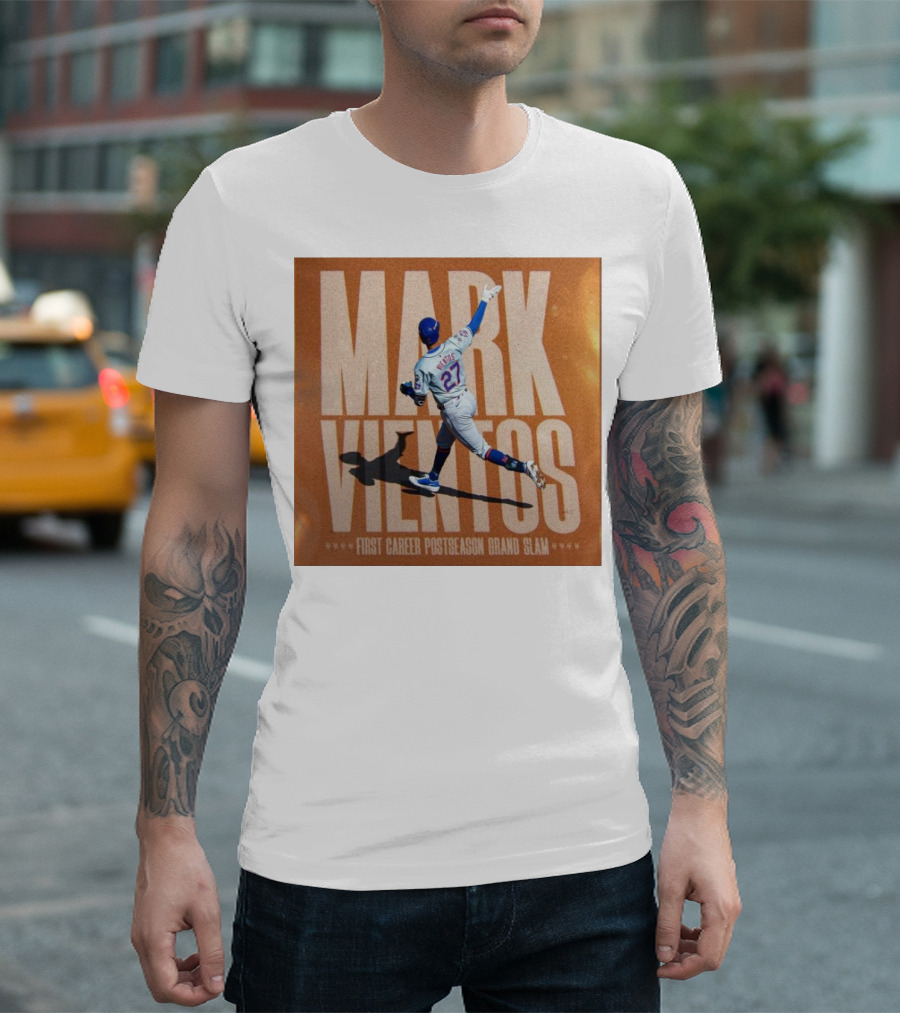 Mark Vientos New York Mets First Career Postseason Grand Slam Baseball Player Action T-Shirt