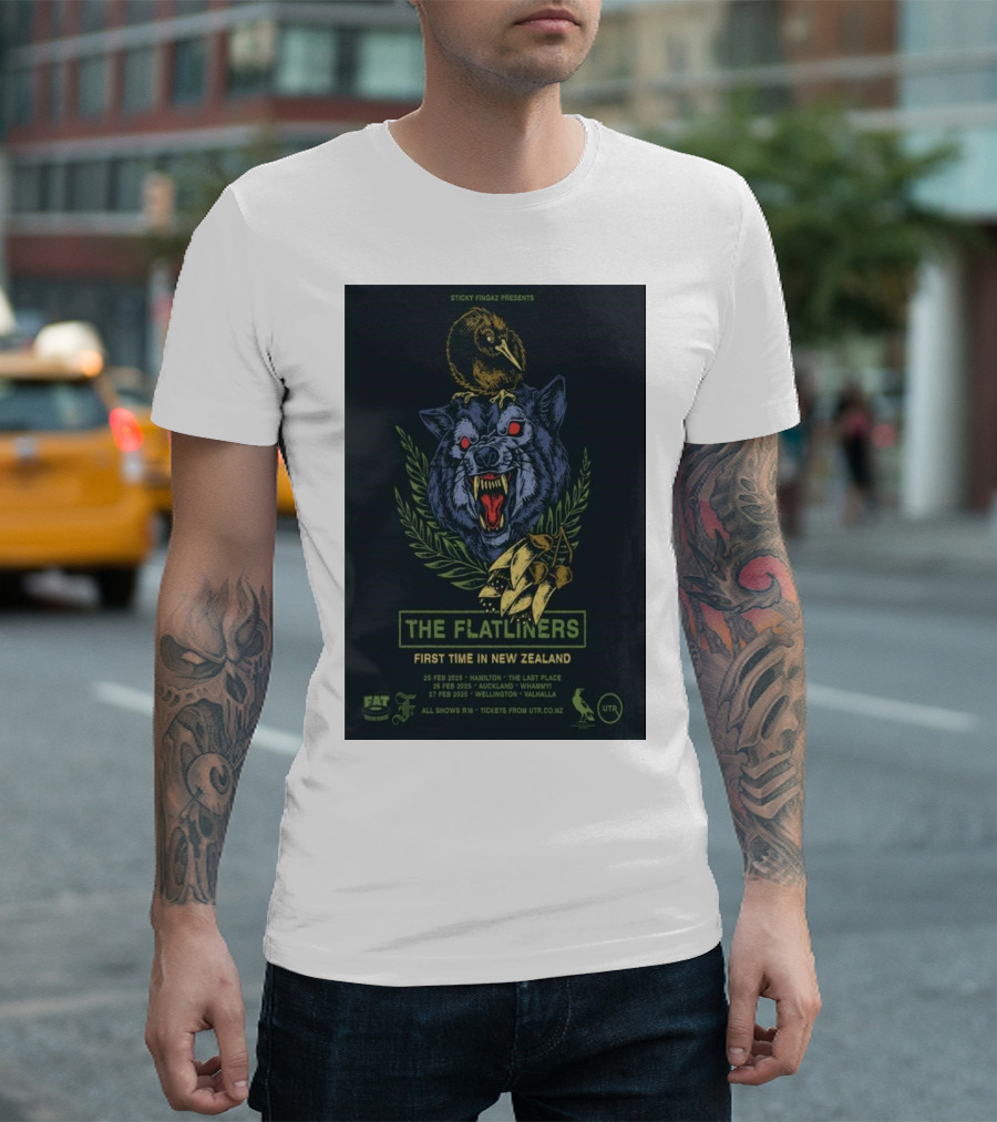 Sticky Fingaz Presents The Flatliners First Time In New Zealand 2025 Hamilton Auckland Wellington Show Dates T-Shirt
