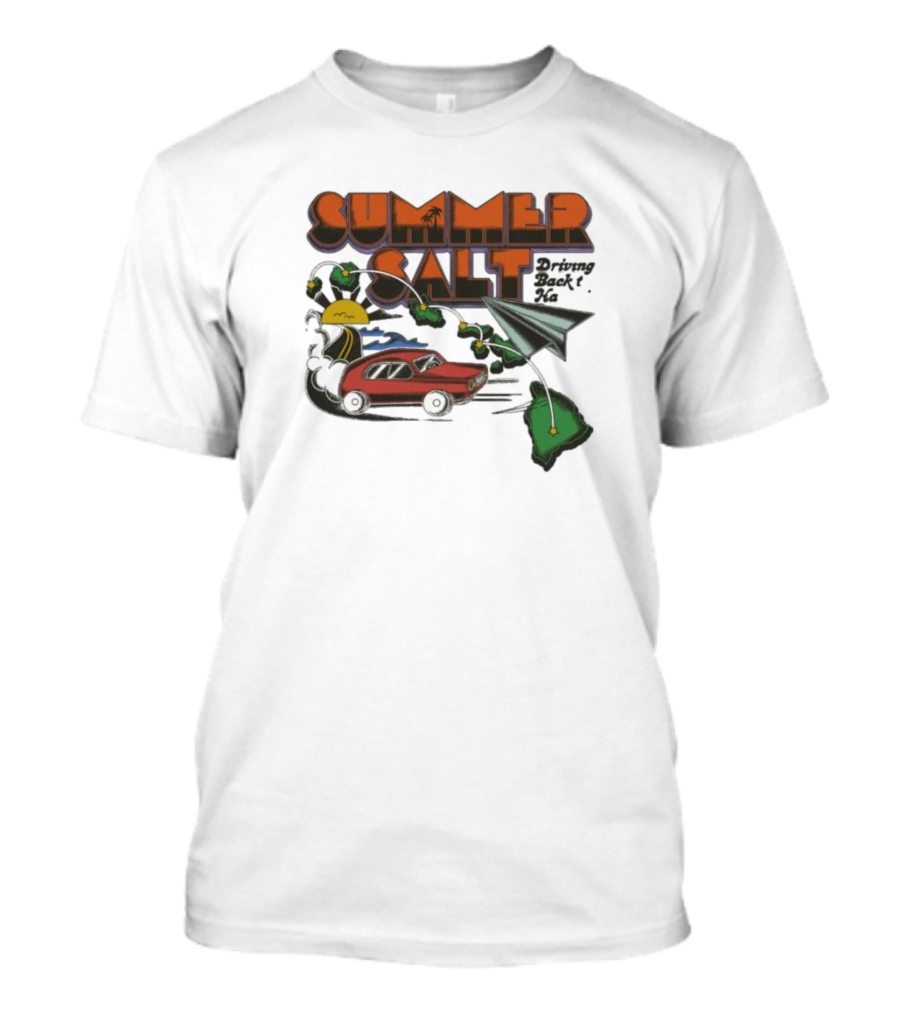 Summer Salt Driving Back To Hawaii Tour Car And Paper Airplane T-Shirt