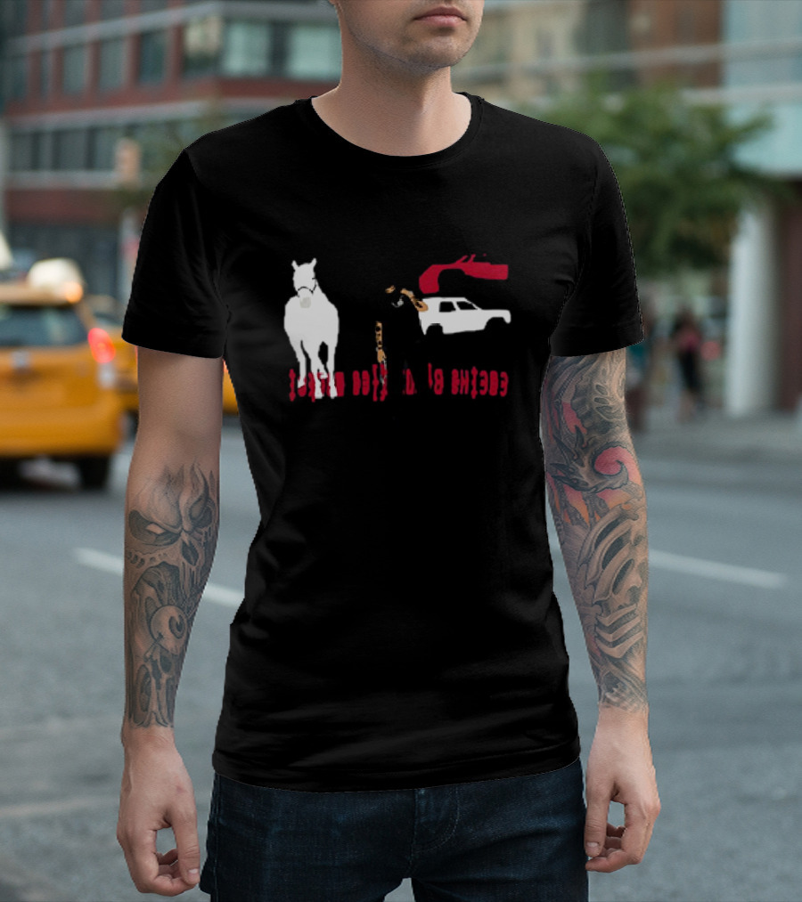 Yeat CPFM Lyfestyle Cover Custom Graphic Featuring Car Horse and Figure T-Shirt