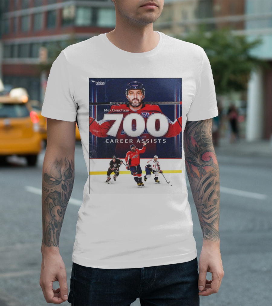 Alex Ovechkin Washington Capitals 700 Career Assists Hockey Milestone T-Shirt
