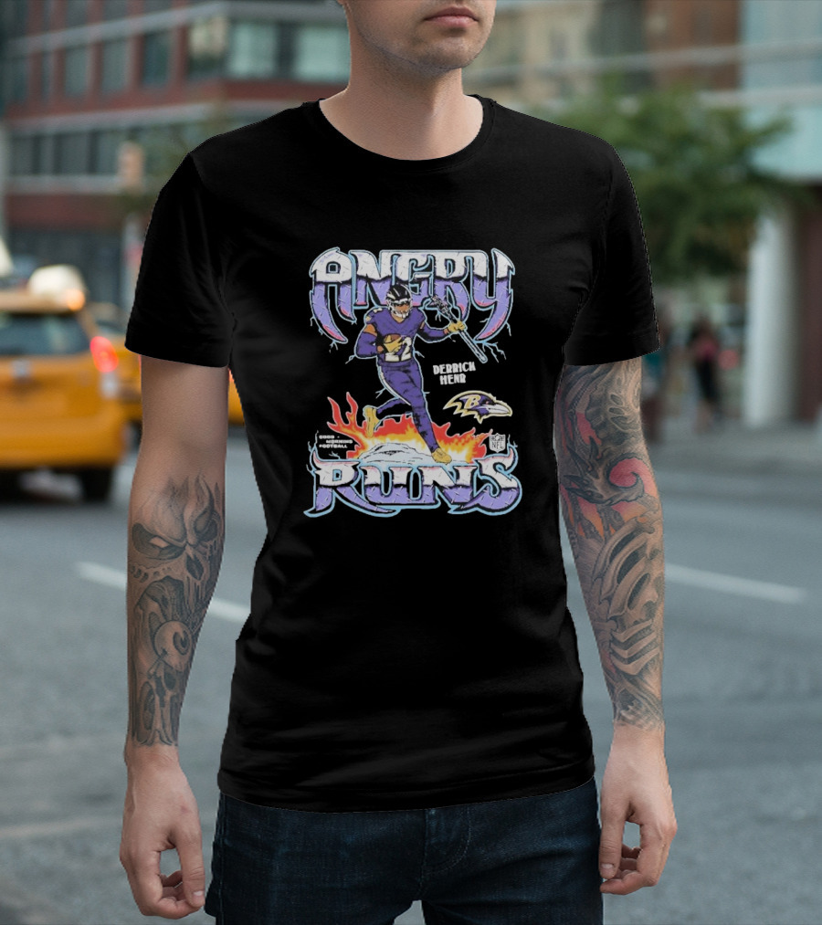 Angry Runs Baltimore Ravens Derrick Henry Good Morning Football NFL T-Shirt