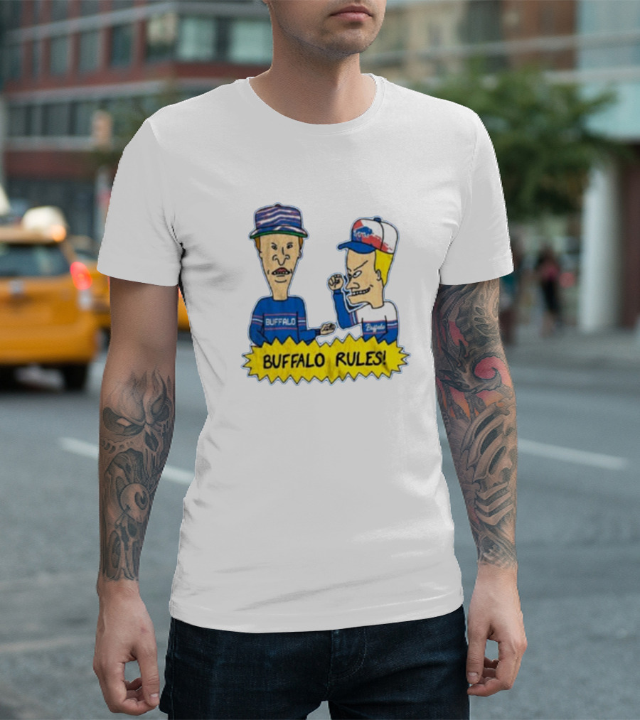 Beavis And Butt-Head Buffalo Rules Buffalo Bills Cartoon Characters T-Shirt