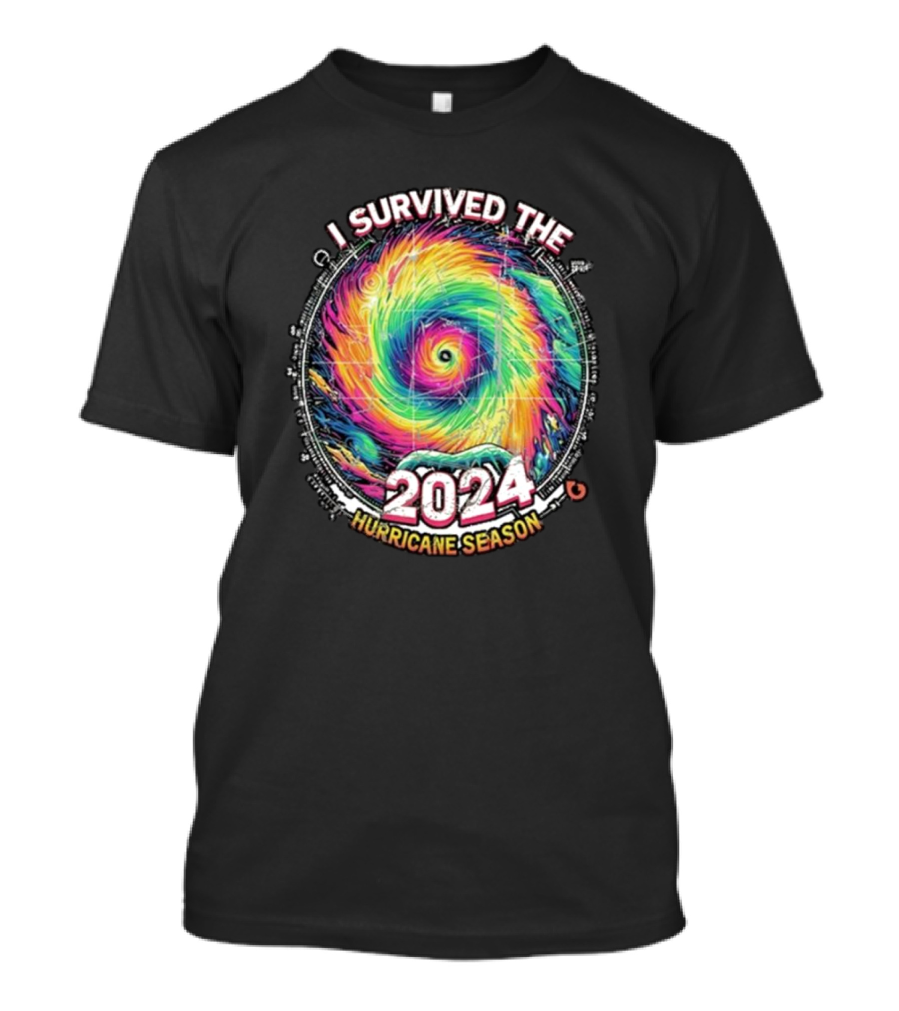 I Survived The 2024 Hurricane Season Vintage Spiral T-Shirt