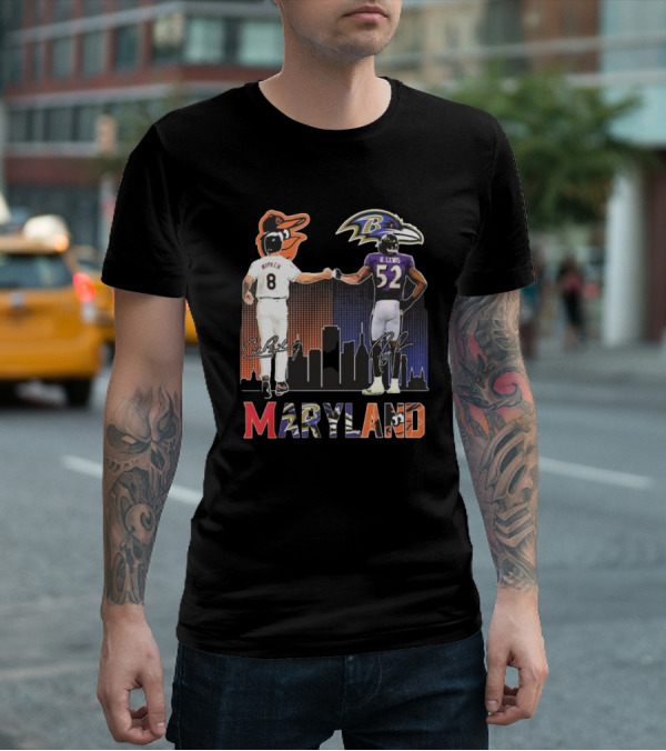 Orioles Ripken Ravens Lewis Maryland Icons And Signatures T-Shirt