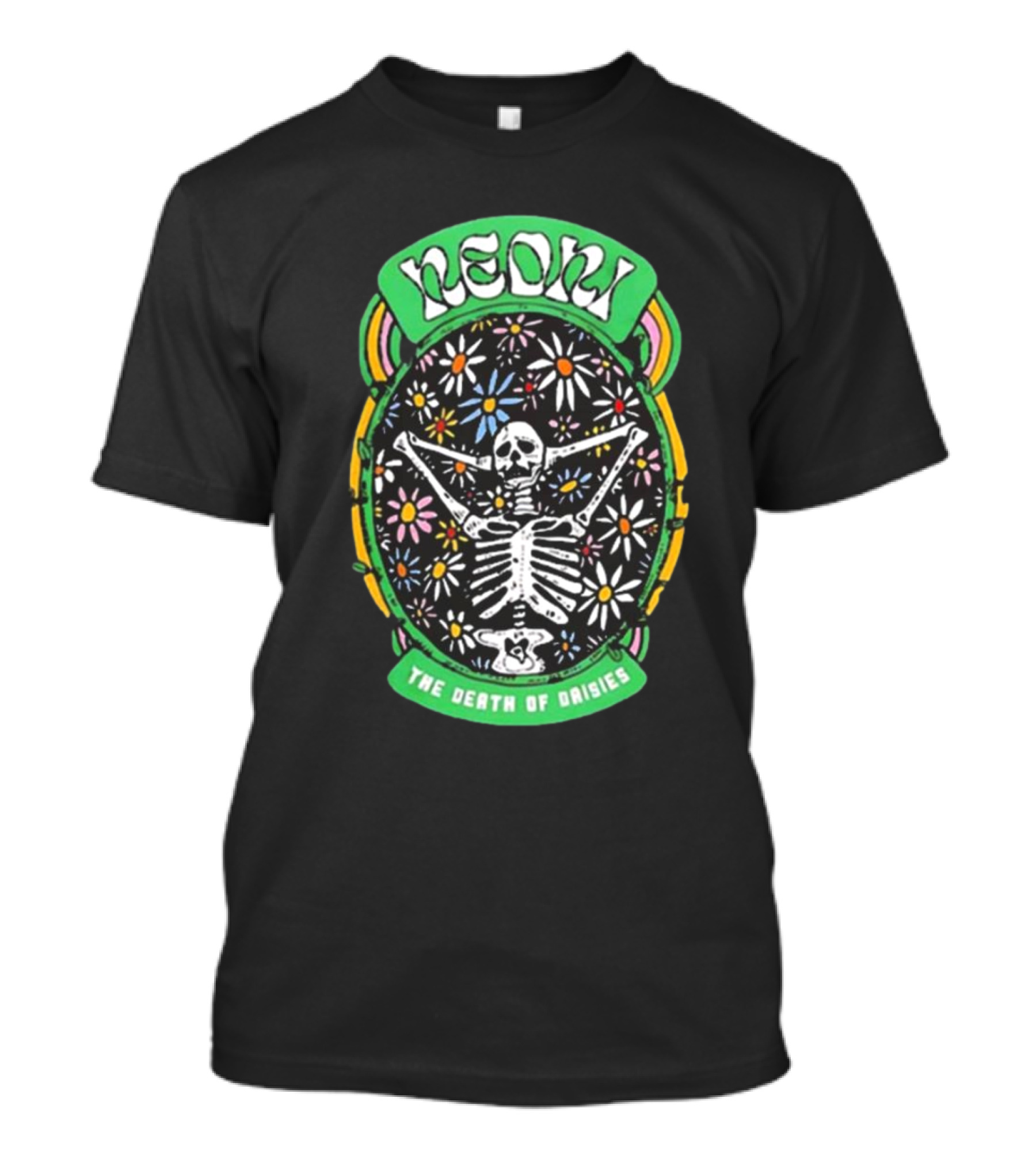Neon The Death Of Daisies Skeleton Floral T-Shirt