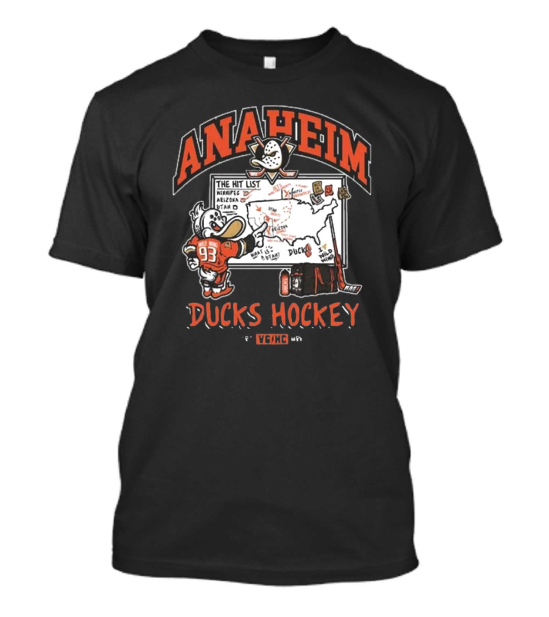 Anaheim Wild Wing Lesson Plan Ducks Hockey VGHC T-Shirt