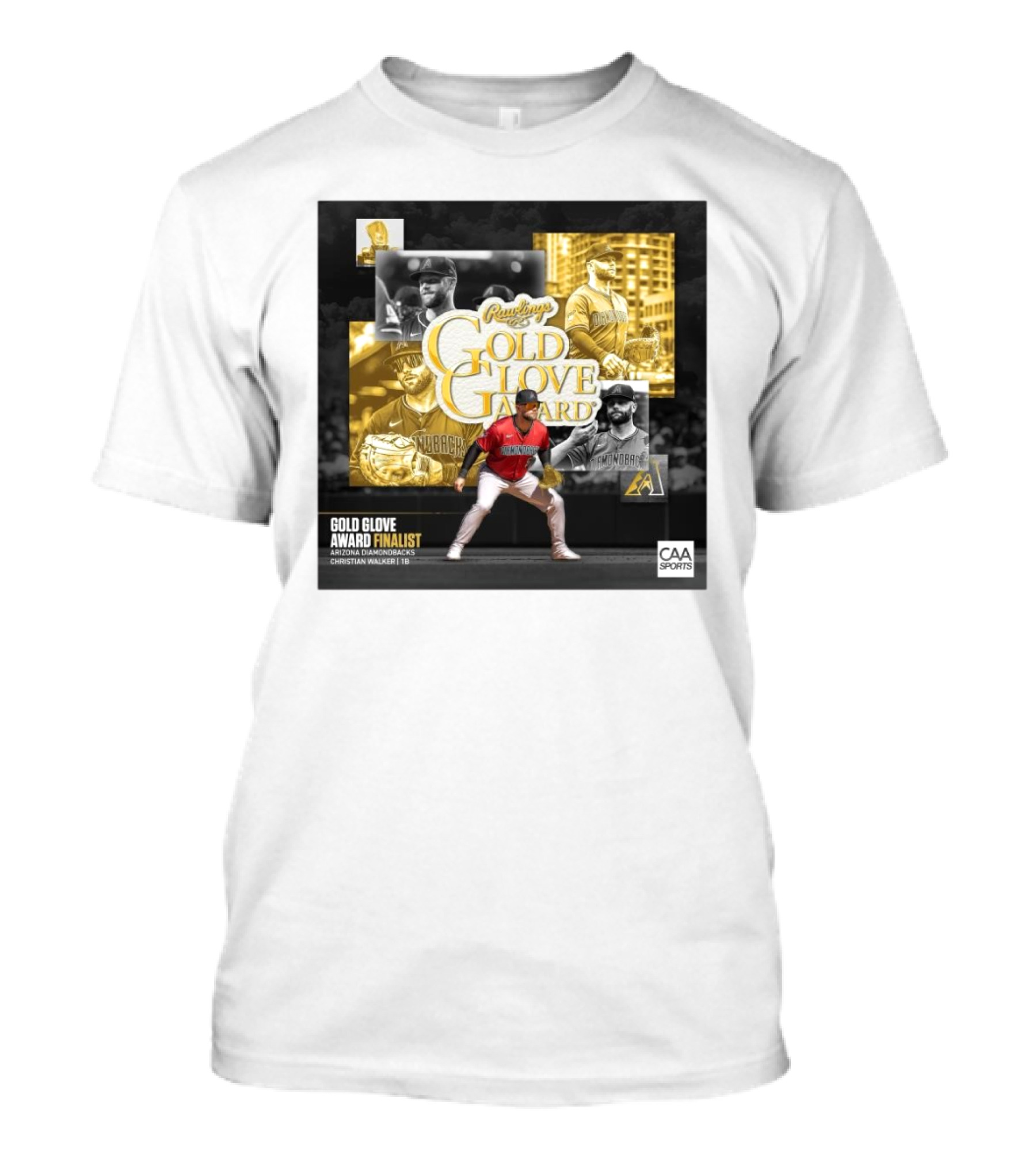 Arizona Diamondbacks Christian Walker Rawlings Gold Glove Award Finalist 2024 Season CAA Sports T-Shirt
