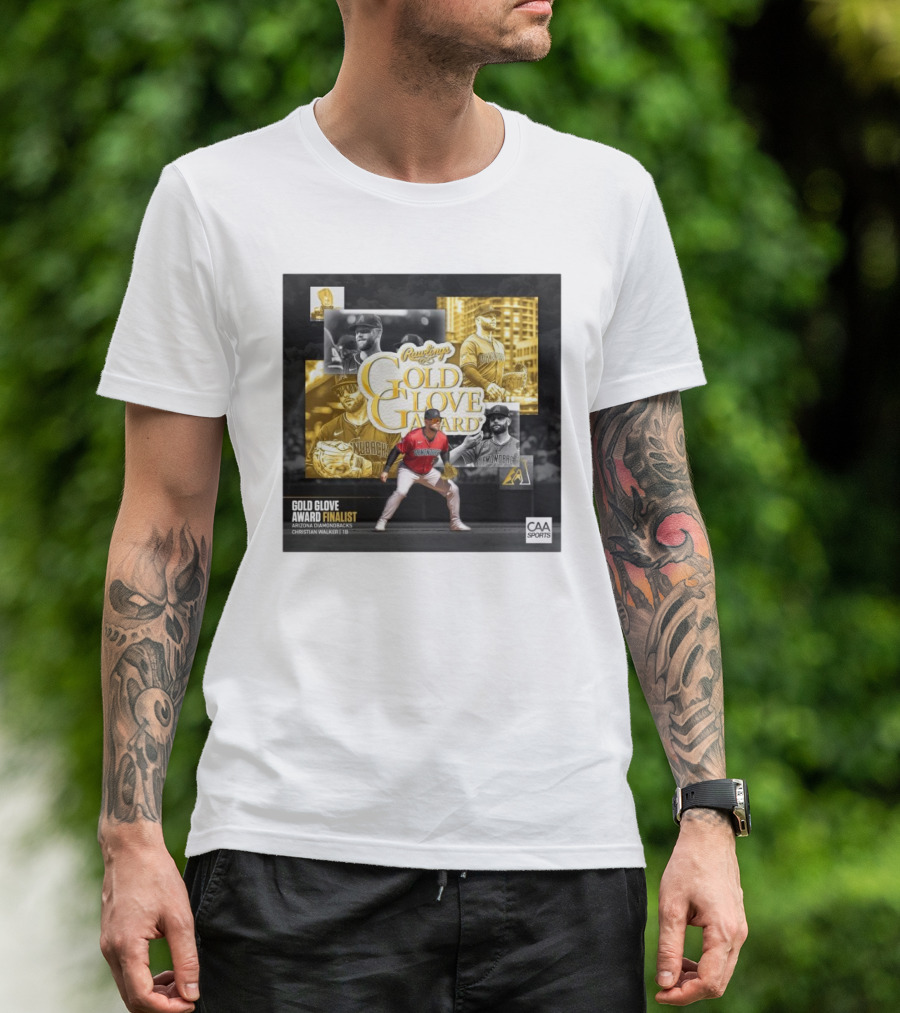 Arizona Diamondbacks Christian Walker Rawlings Gold Glove Award Finalist 2024 Season CAA Sports T-Shirt
