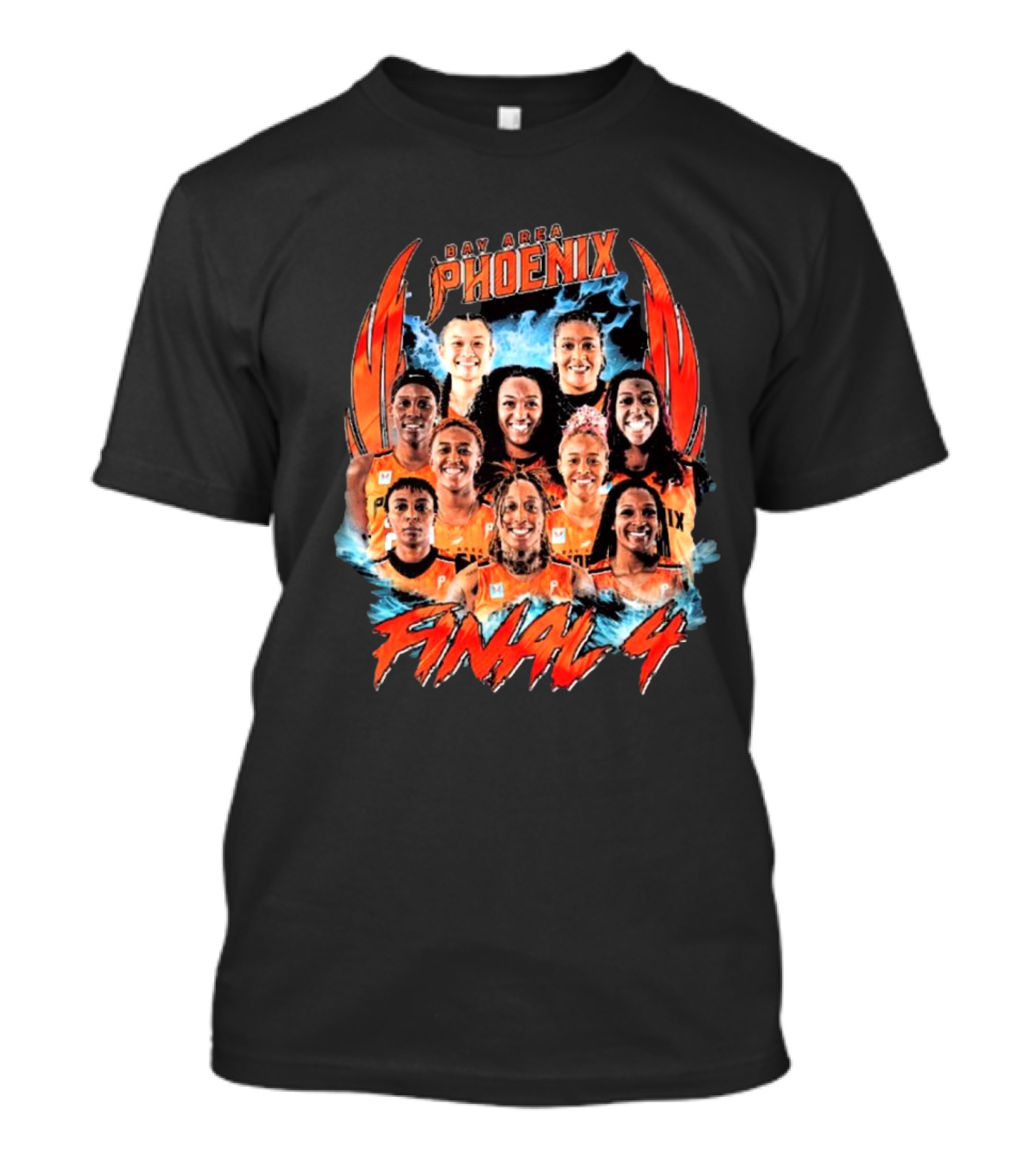 Bay Area Phoenix Final 4 Team Portrait With Fiery Wings T-Shirt