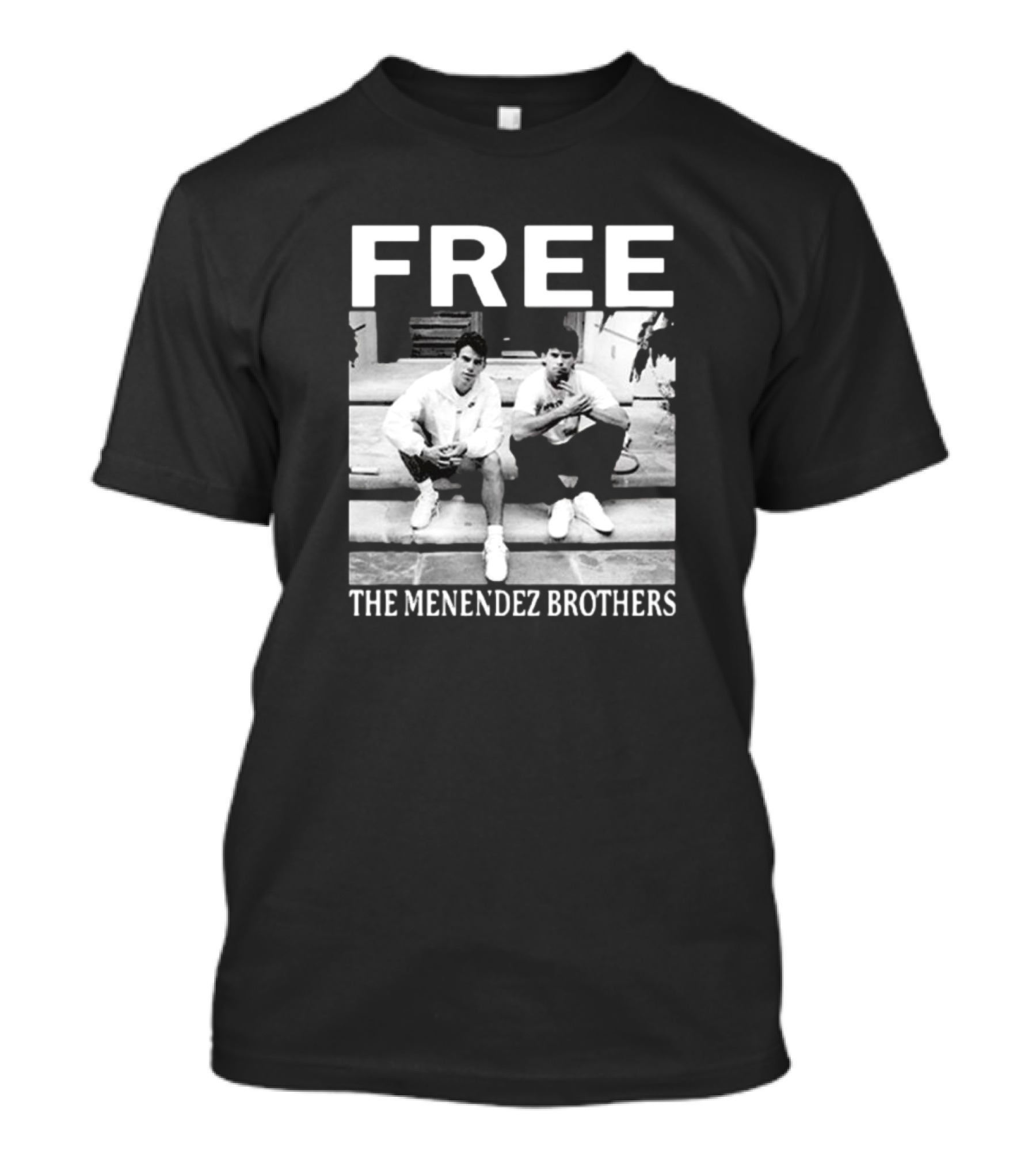 Free The Menendez Brothers 2024 Black And White T-Shirt