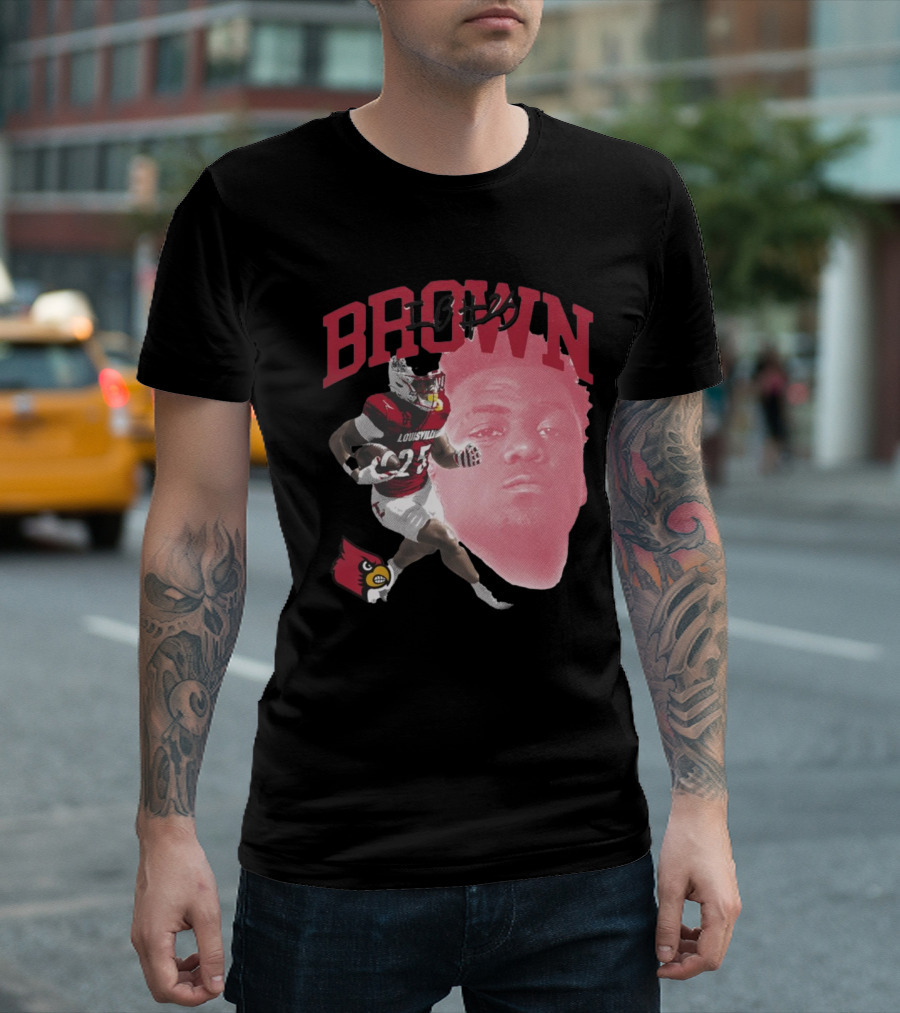 Brown IB #25 Louisville Cardinals Football Player T-Shirt