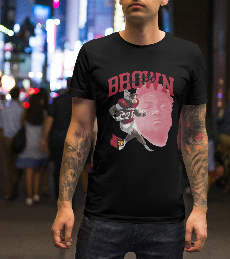 Brown IB #25 Louisville Cardinals Football Player T-Shirt