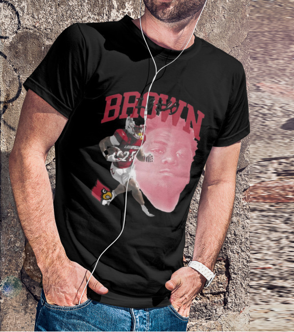 Brown IB #25 Louisville Cardinals Football Player T-Shirt