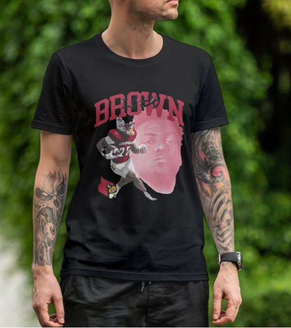 Brown IB #25 Louisville Cardinals Football Player T-Shirt