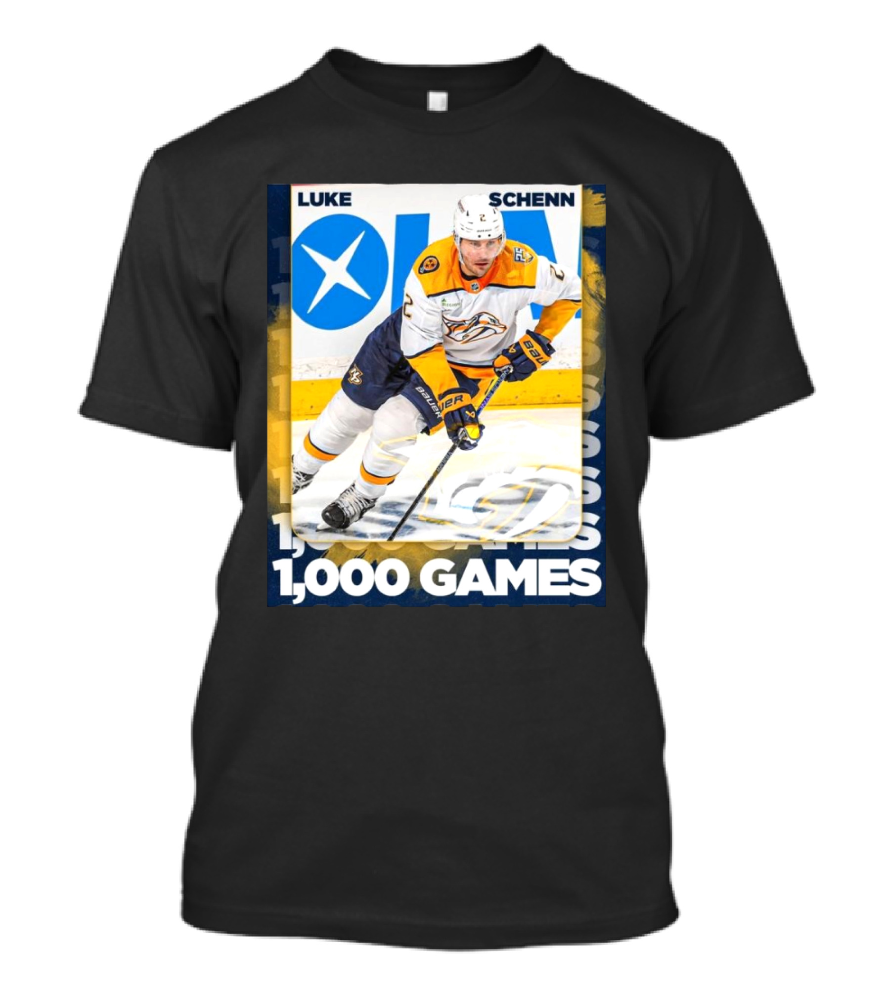Nashville Predators Luke Schenn 1,000 NHL Games Milestone T-Shirt
