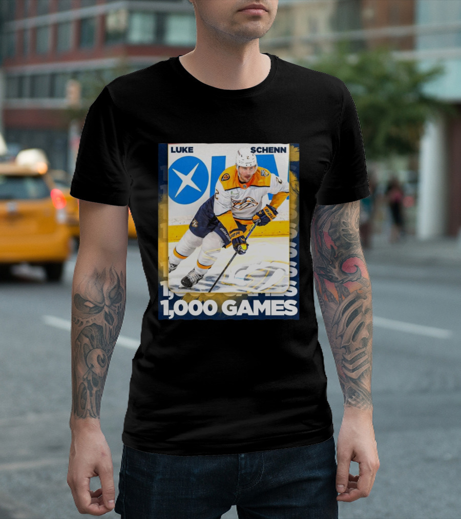 Nashville Predators Luke Schenn 1,000 NHL Games Milestone T-Shirt