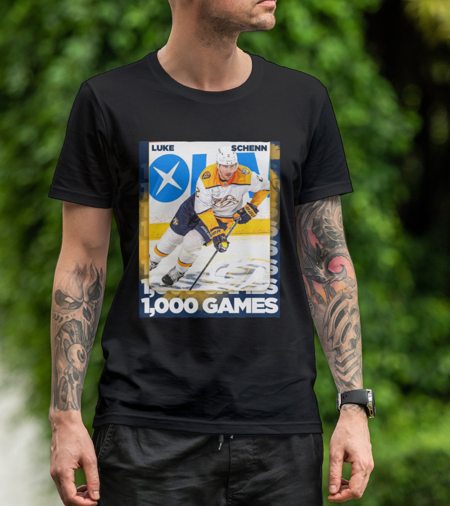 Nashville Predators Luke Schenn 1,000 NHL Games Milestone T-Shirt