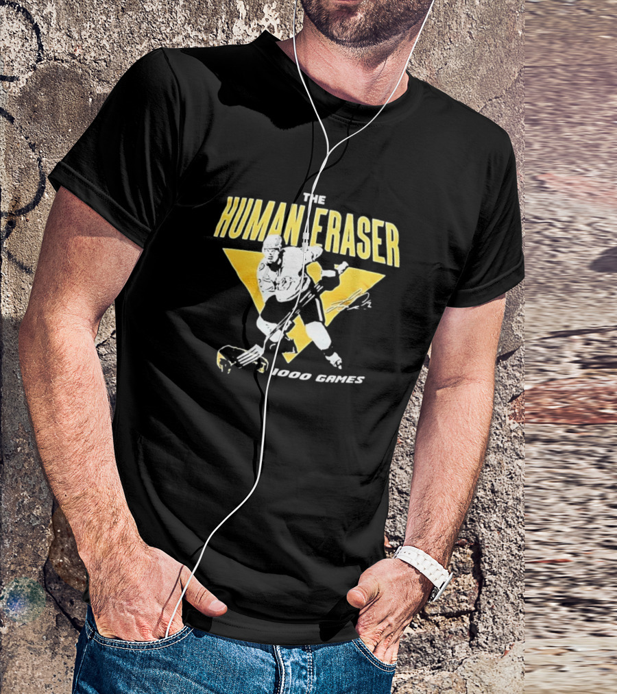 Nashville Predators The Human Eraser 1000 Games Signature Hockey T-Shirt
