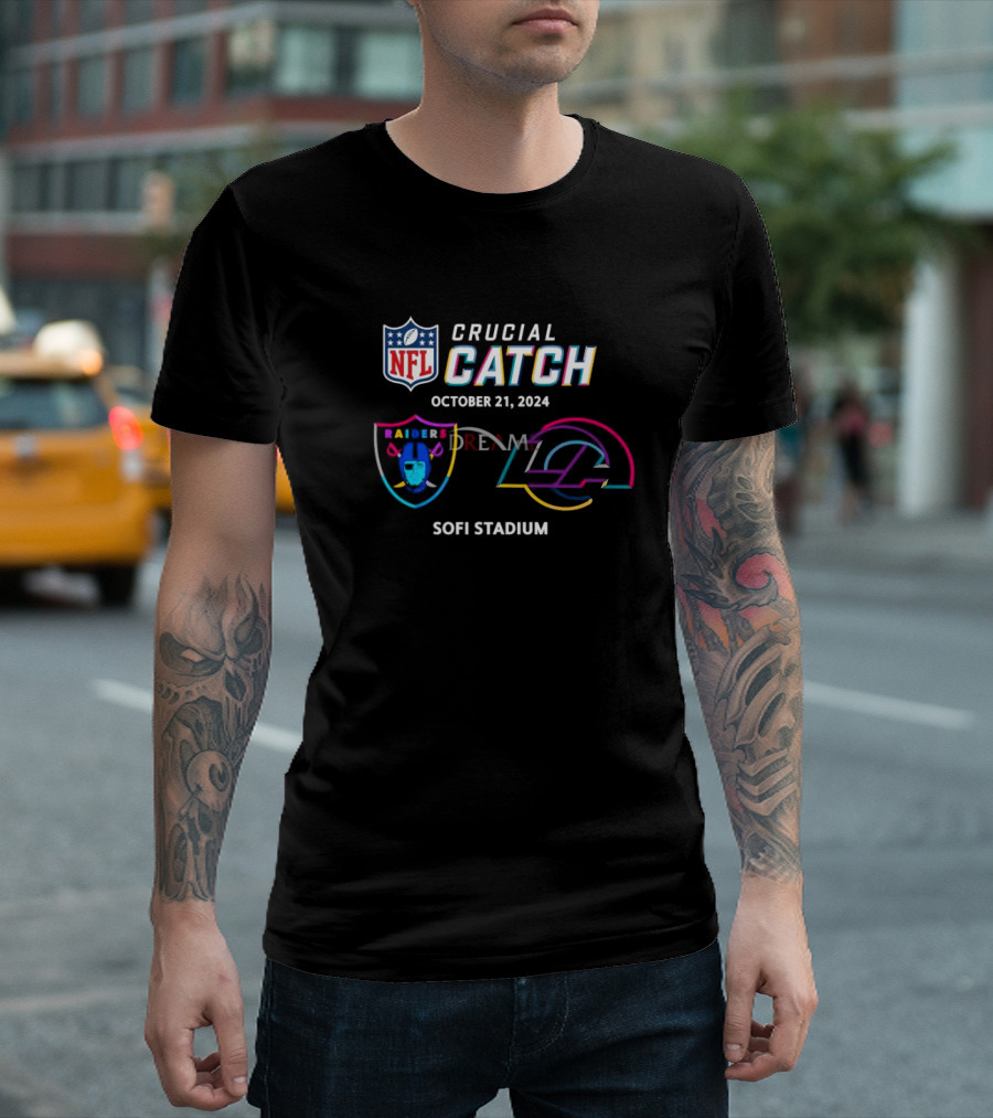 NFL Crucial Catch October 21, 2024 Las Vegas Raiders vs Los Angeles Rams SoFi Stadium T-Shirt