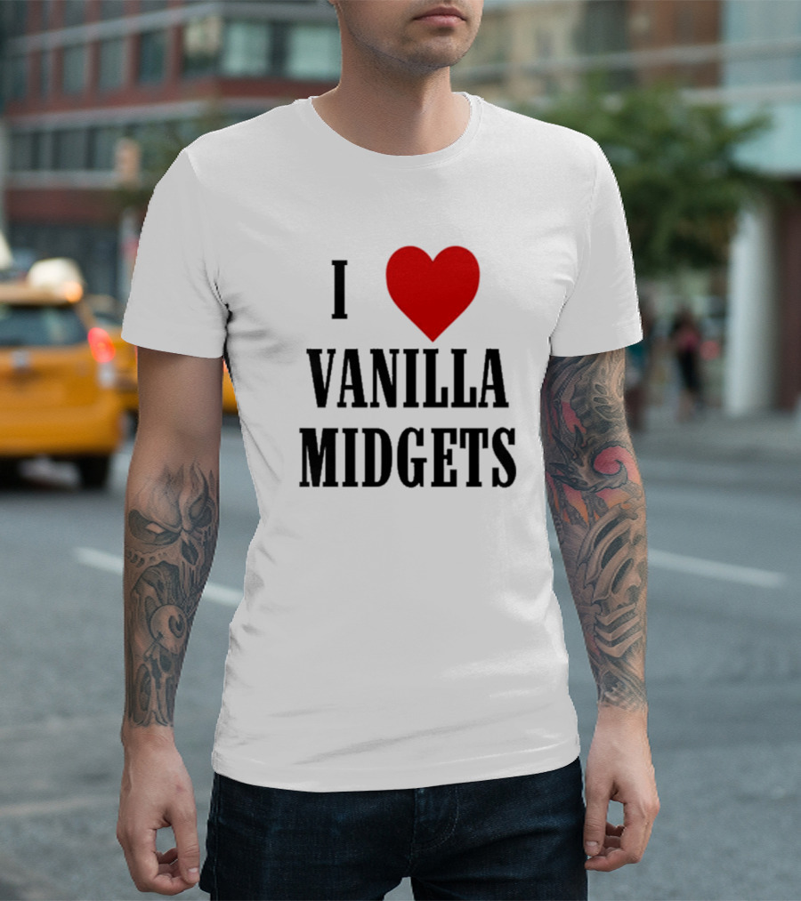 Nick Aldis I Love Vanilla Midgets I Heart Red T-Shirt
