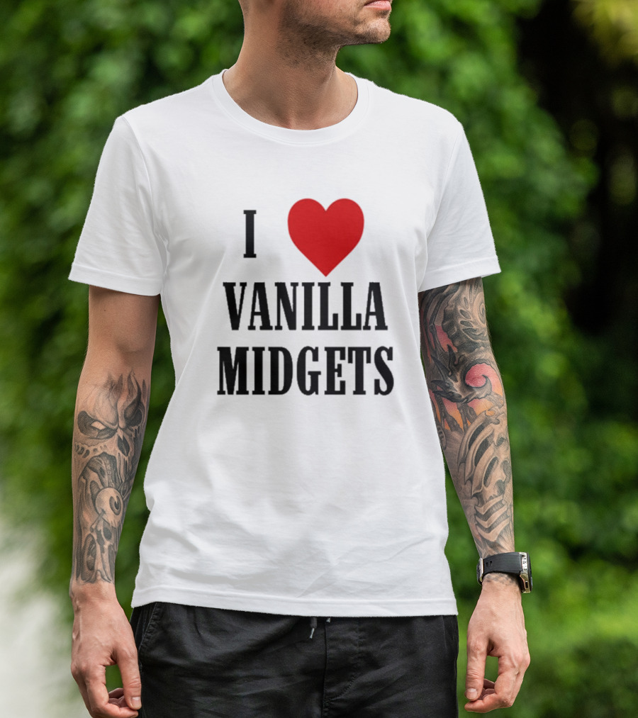Nick Aldis I Love Vanilla Midgets I Heart Red T-Shirt