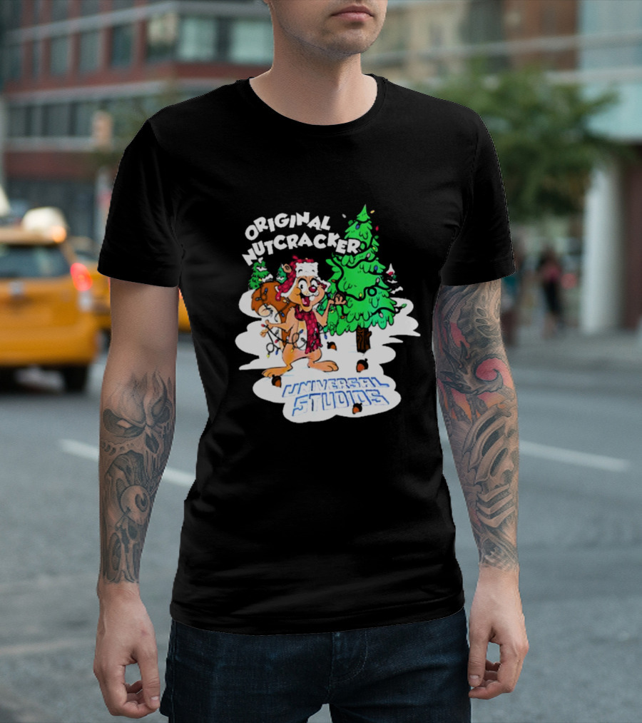 Original Nutcracker Earl the Squirrel Universal Studios Winter Scene T-Shirt
