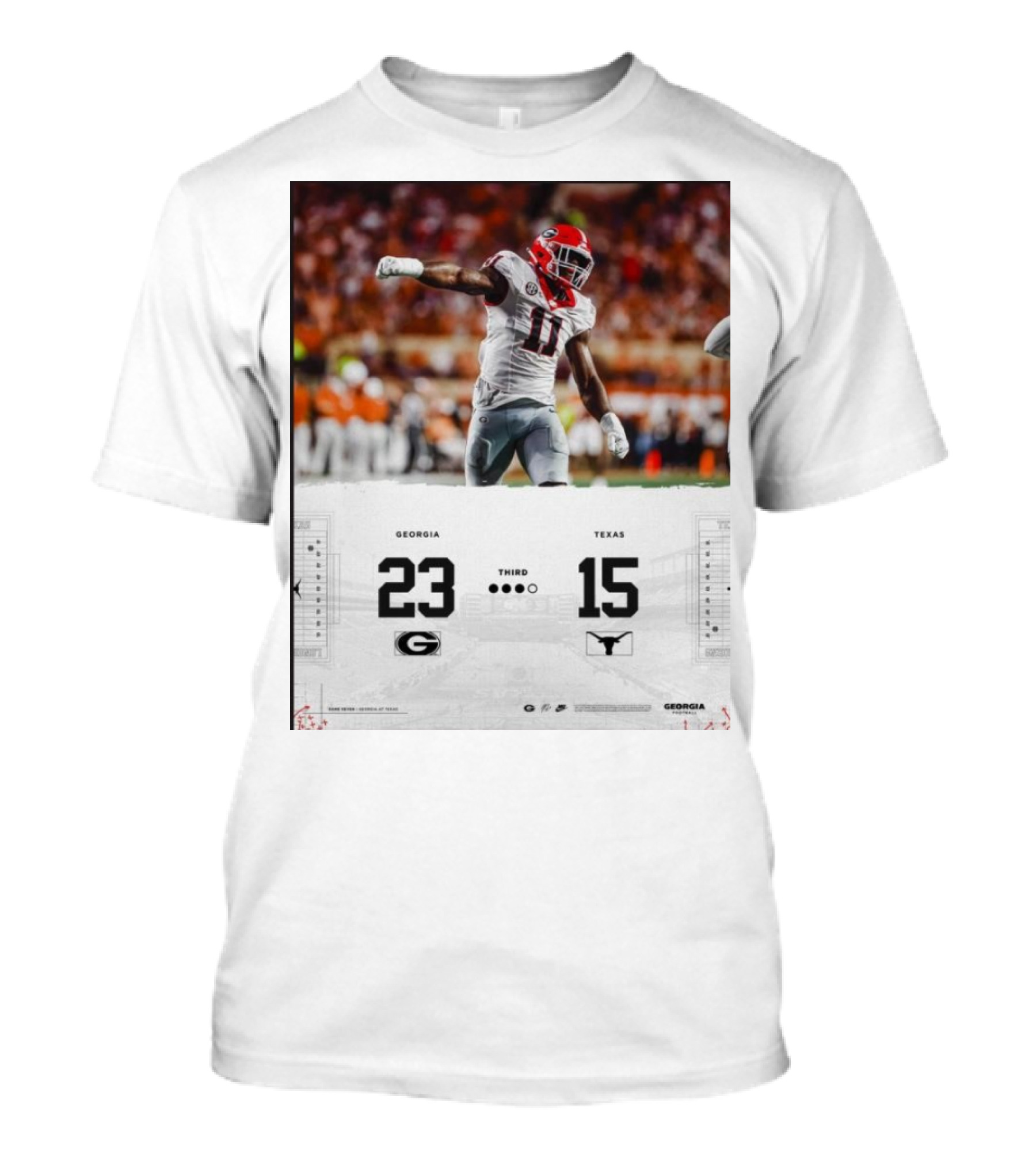 Georgia Bulldogs Vs Texas Longhorns 23-15 Third GoDawgs T-Shirt