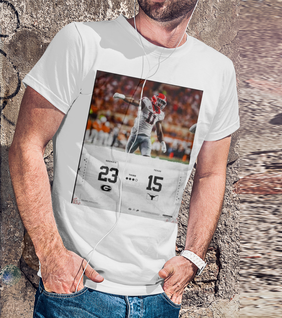 Georgia Bulldogs Vs Texas Longhorns 23-15 Third GoDawgs T-Shirt