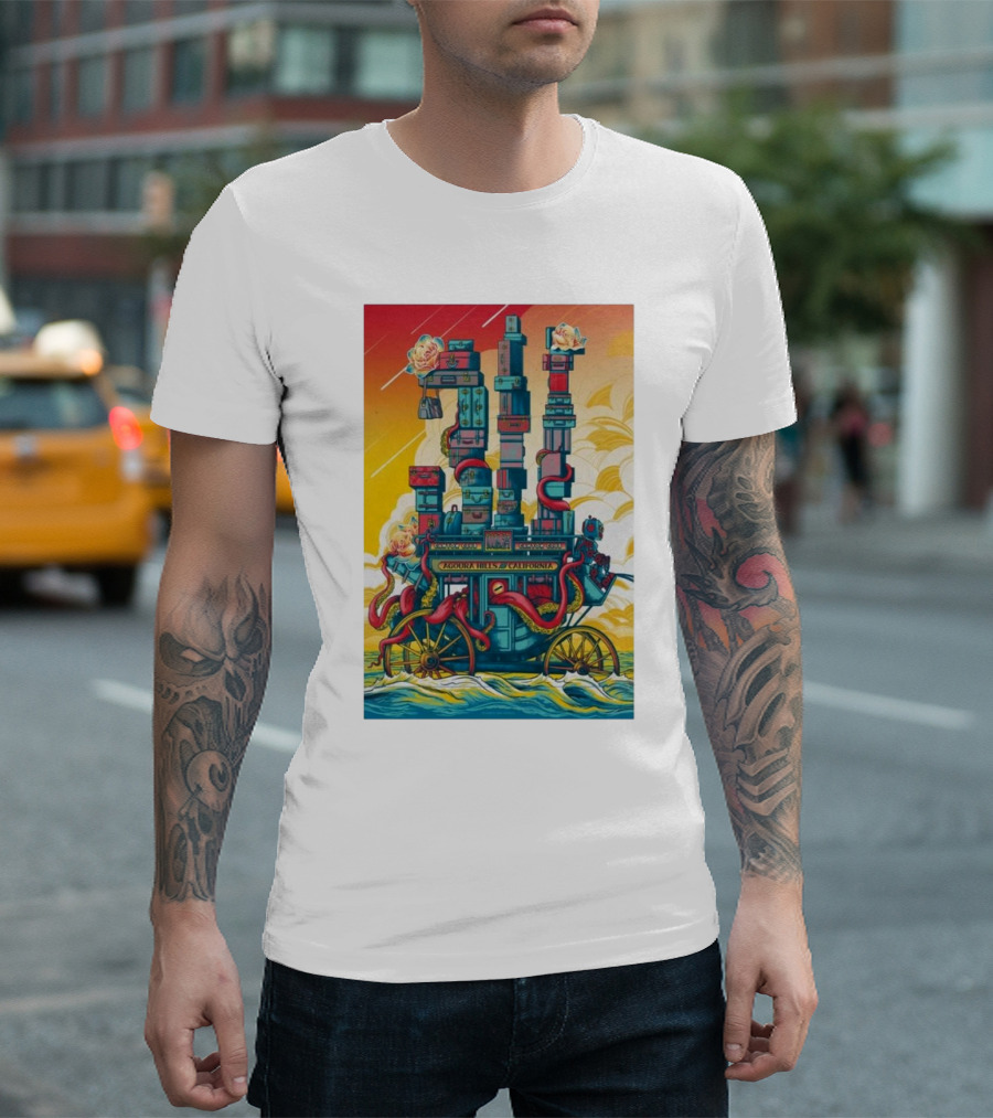 311 Oct 19 2024 Canyon Club In Agoura Hills CA Tour Agoura Hills California Psychedelic Colorful Visuals With Roses And Octopus Tentacles T-Shirt