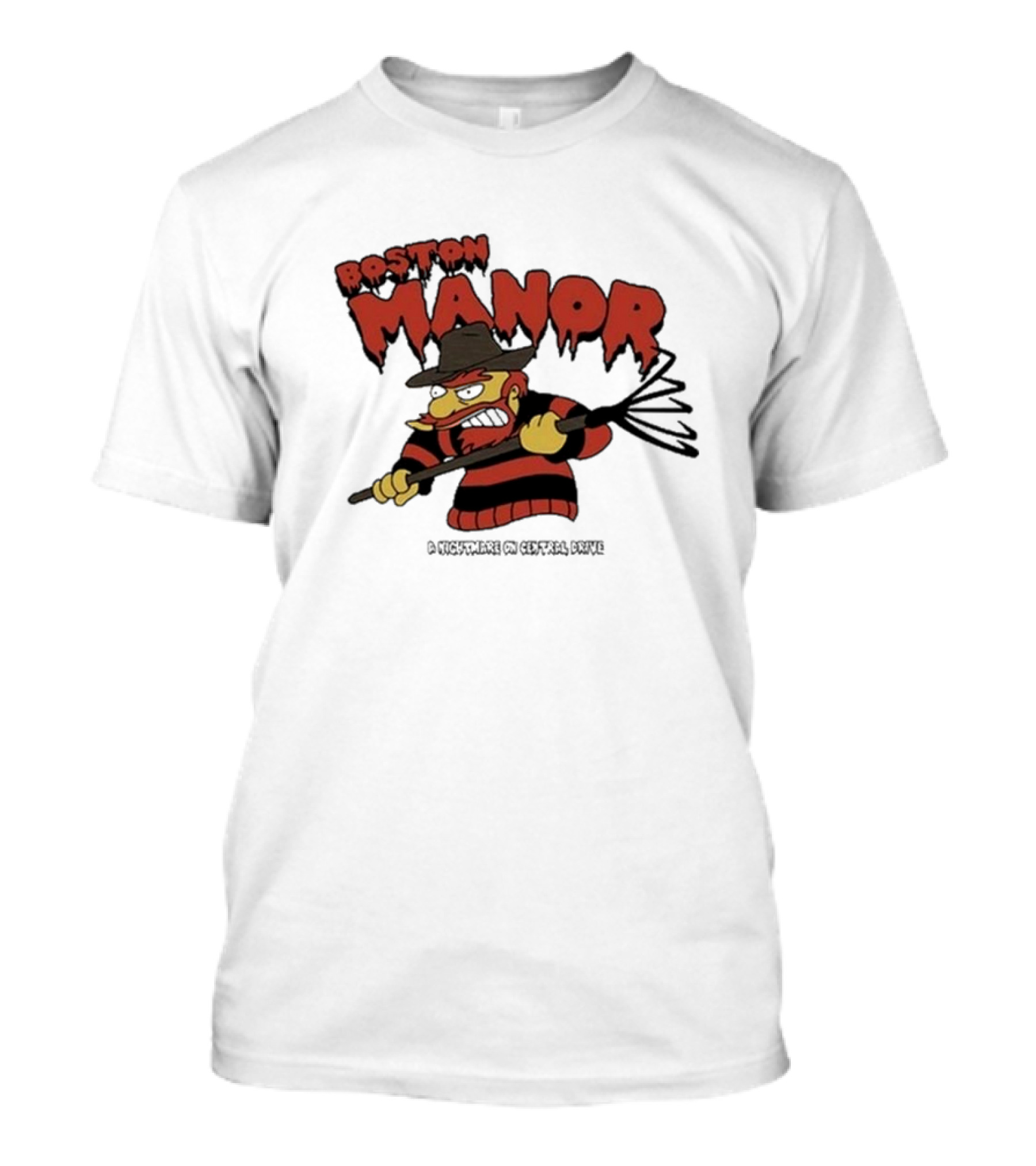 Boston Manor Horror Character A Nightmare On Central Drive T-Shirt