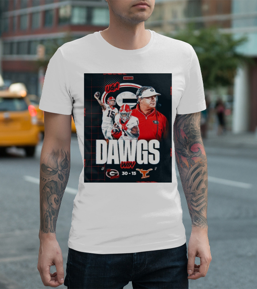 UGA Dawgs Win 30-15 Over Texas Longhorns Georgia Bulldogs Victory T-Shirt
