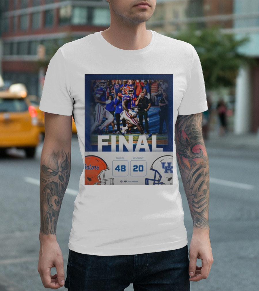 Final Florida Gators 48-20 Victory Over Kentucky Wildcats Football Match T-Shirt