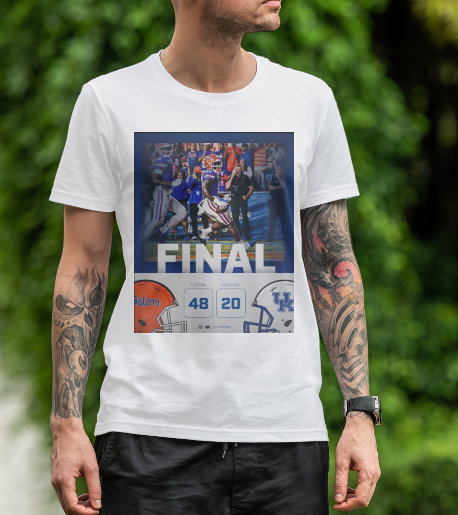 Final Florida Gators 48-20 Victory Over Kentucky Wildcats Football Match T-Shirt