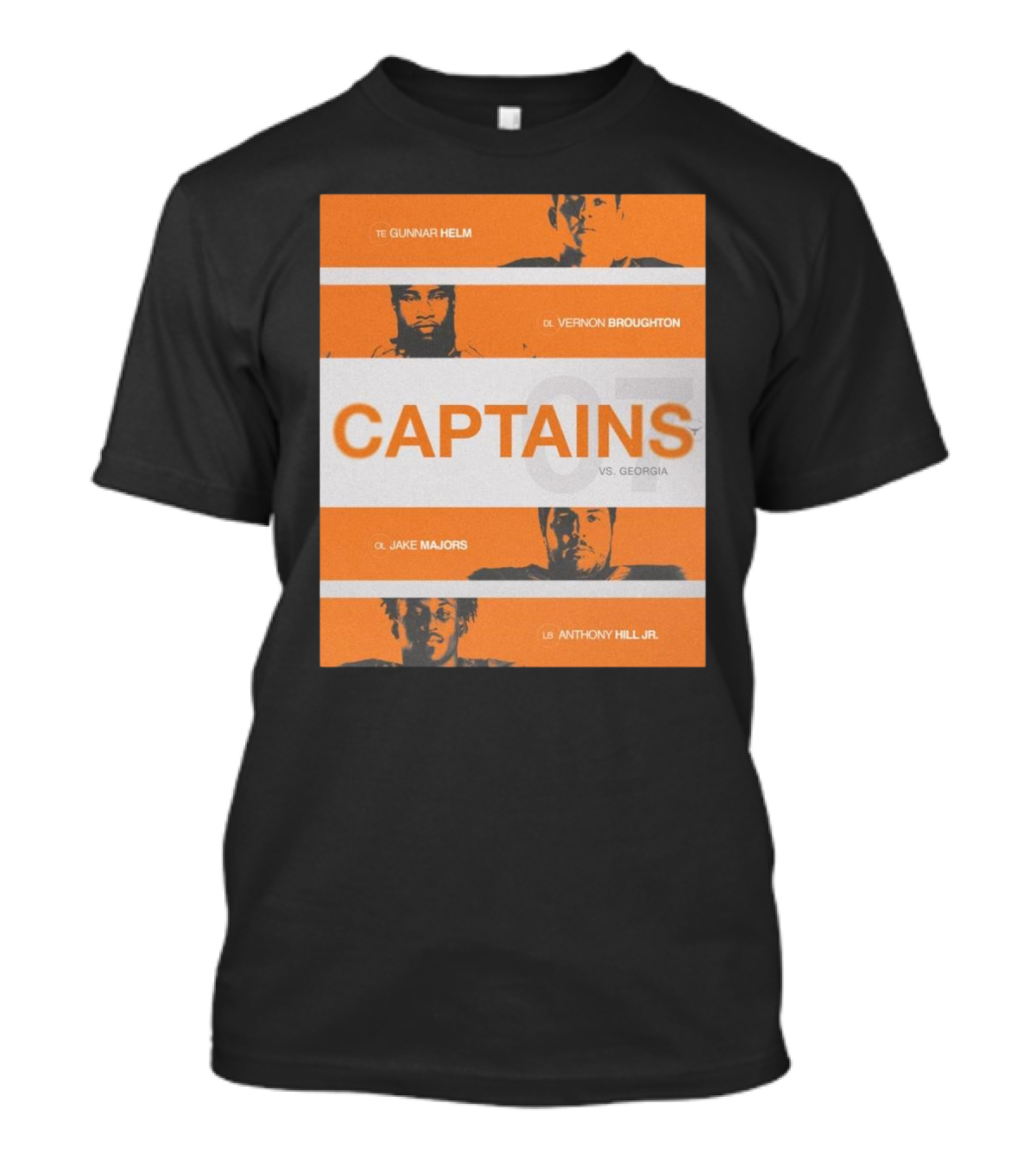 Captains Game 7 Gunnar Helm Vernon Broughton Jake Majors Anthony Hill Jr Vs Georgia T-Shirt