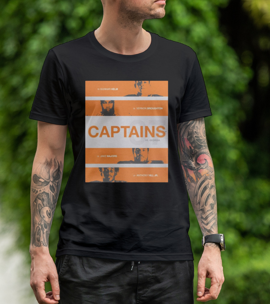 Captains Game 7 Gunnar Helm Vernon Broughton Jake Majors Anthony Hill Jr Vs Georgia T-Shirt